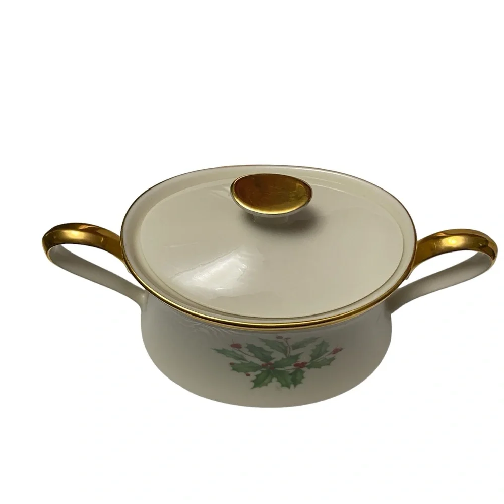 Sugar Bowl and Lid Holiday Dimension By Lenox